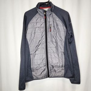 Orvis Full Zip Hybrid Jacket Gray Quilted Mens Size Medium LightWeight